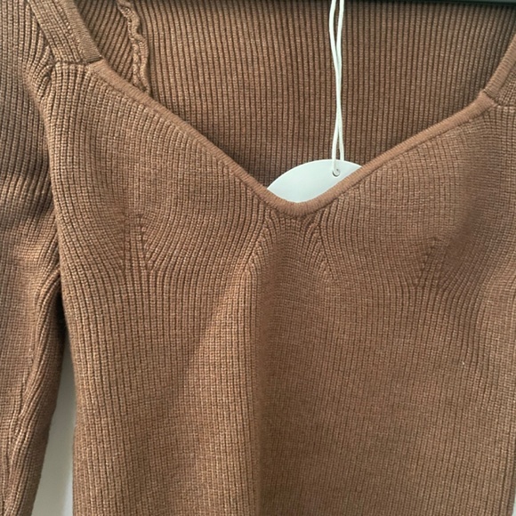 NWT Princess Polly Sherry long sleeve top brown - Picture 3 of 5